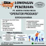 Loker (Lowongan Pekerjaan) Jepara Terbaru | Mei 2023 "PT KERTAS ENERGI MULIA JEPARA" 